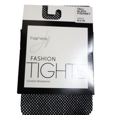 Hanes Fashion Tights Black Fishnet Size Tall